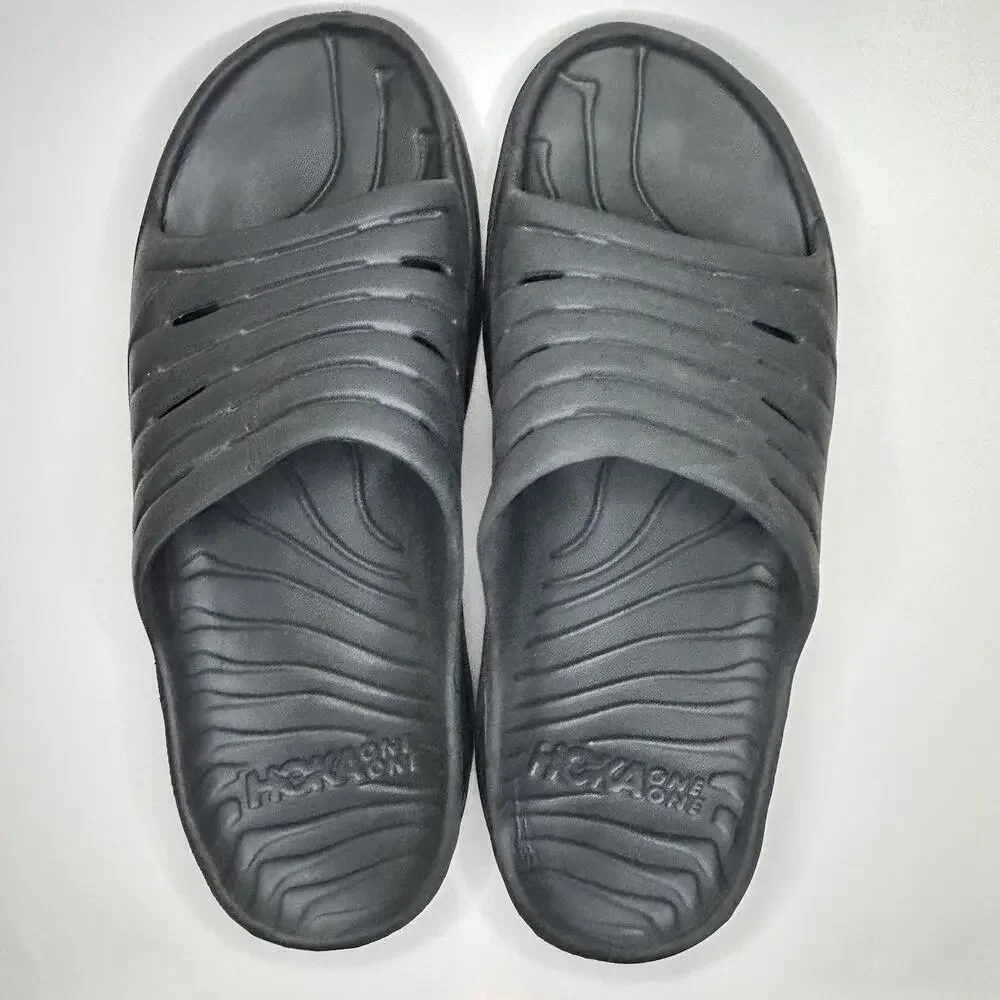 Hoka One One Ora Recovery Slide 2 Sandals Mens Size 12 Black Slip On Comfort